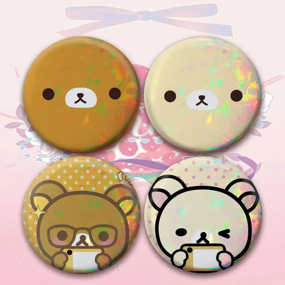 Cute R-Rilakkuma Badge 25 32 44 58 75 mm Round Fans Collect Friends Gifts Brooch Souvenir