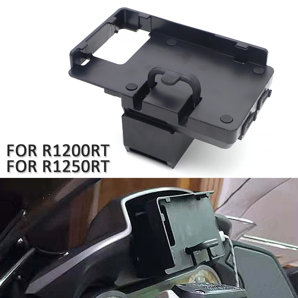 

Black For BMW R1200RT 14-20 R1250RT 18-21 Navigation bracket GPS Navigator USB charger Phone Navigation holder R 1200 1250 RT