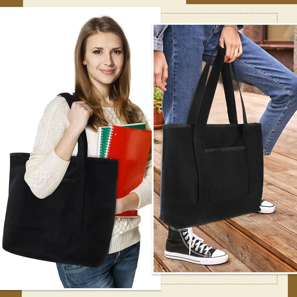 16 عبوة من أكياس القماش مع جيب، 18 حقيبة تسوق قابلة لإعادة الاستخدام للنساء والأمهات، صديقة للاستخدام بنفسك