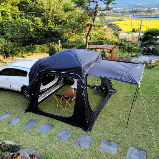 

Custom 210D Oxford Car Glamping Tent Waterproof Sunscreen SUV Tailgate Tent Car Rear Tent House For Outdoor Camping