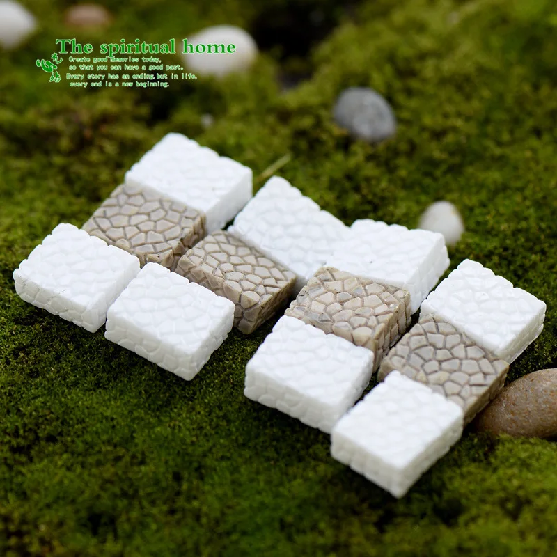 10pcs Mini Resin Bricks for Microlandscapes Make Kids Children Baby Room Resin DIY Accessory Miniature Figurines Home Decoration