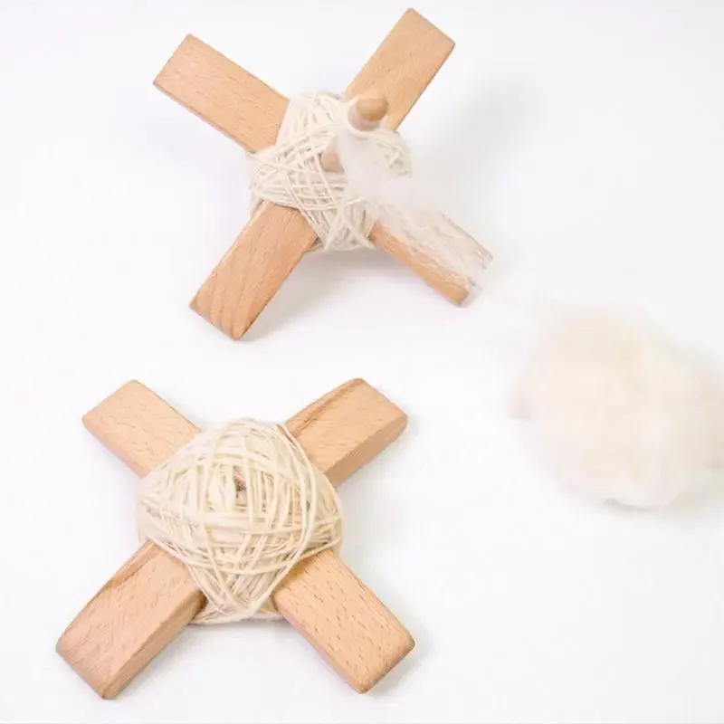 Removable Wooden Turkish Spindle Top Whorl Yarn Spin Hand Carved Wooden Whorl Drop Spindle Spin-ning Roving Into Yarn