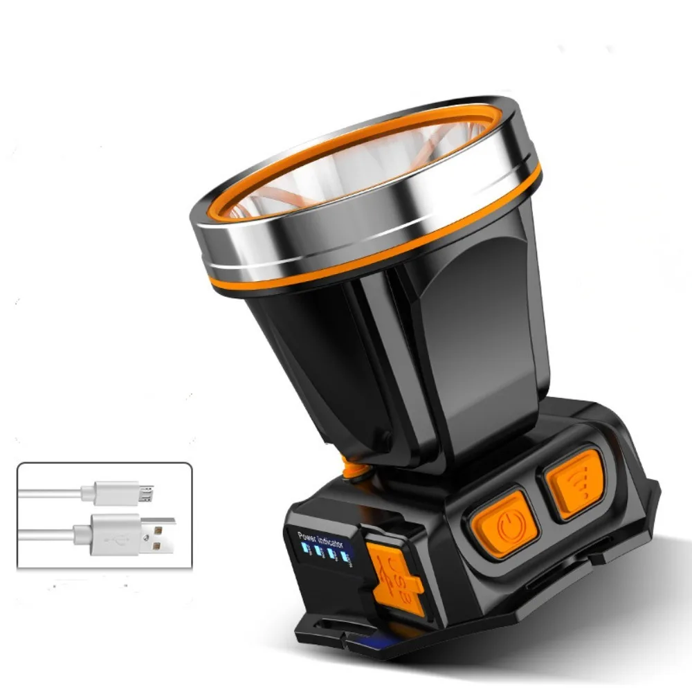 Adjustable Multifunctional Headlamp Waterproof USB Rechargeable Strong Light Flashlight Smart Sensing Head-Mounted