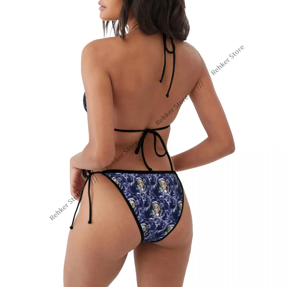 Sexy Bikini United States State Smoke Flag Swimsuit Women Swimwear Set Bathing Suit Beach Wear