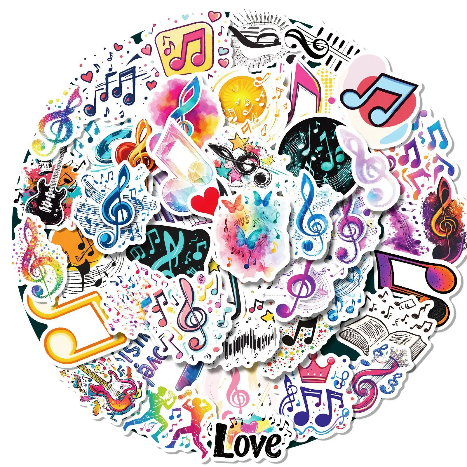 10/30/50PCS Rune Cartoon Stickers Note Graffiti Decals Music Decoration Fridge Luggage Laptop Phone Guitar Car Bike Skateboard