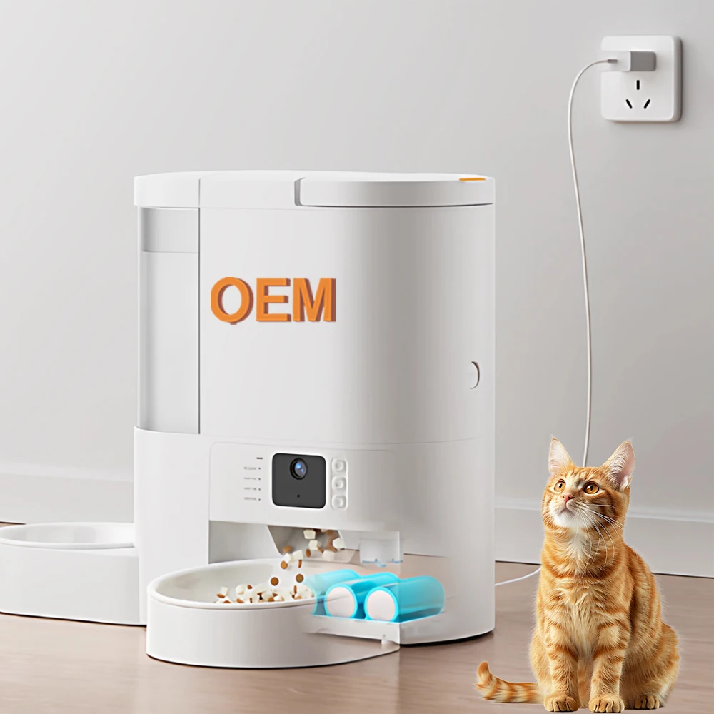 

2-in-1 Pet Cat Feeder and Water Dispenser Wifi App Controlled Smart Automatic Cat Feeder with Camera