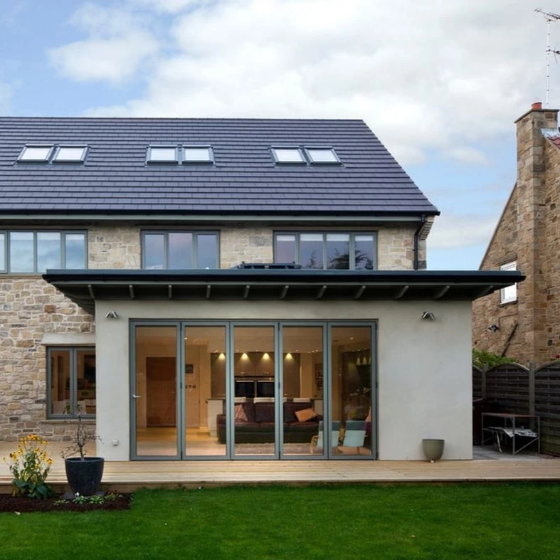 

Windproof and Waterproof Folding Door Exterior Thermal Break Aluminum Tempered Glass Accordion Door for House Custom Color Size