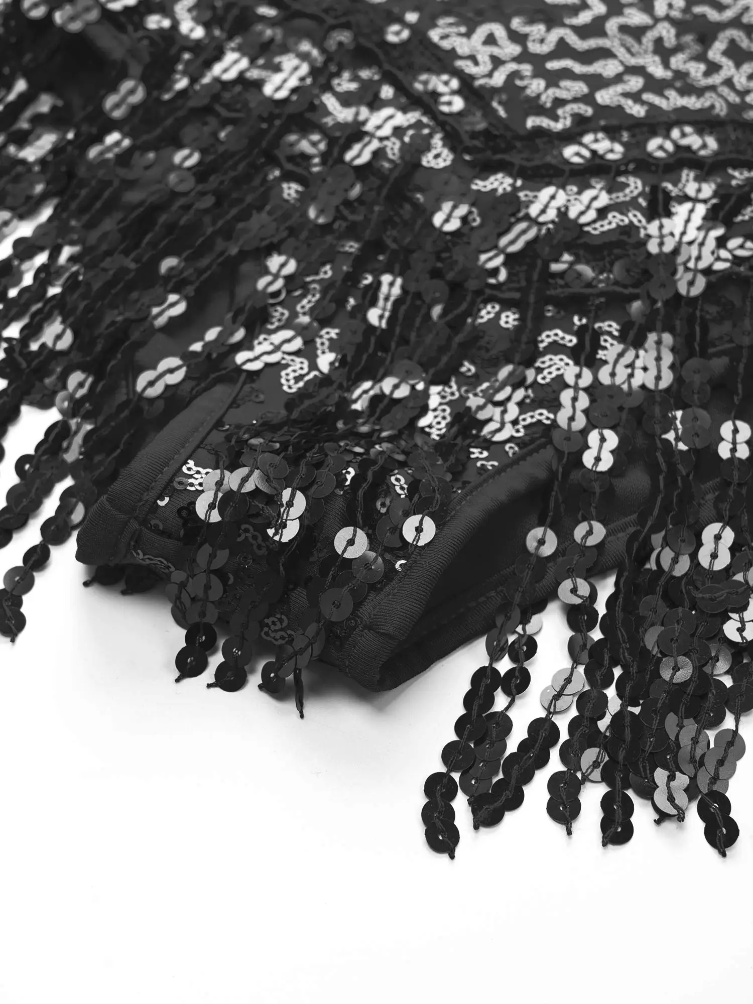 Body con frange Bambini Ragazze Paillettes Costume da ballo latino Paillettes lucide Nappa Cha-cha Body Performance sul palco Dancewear