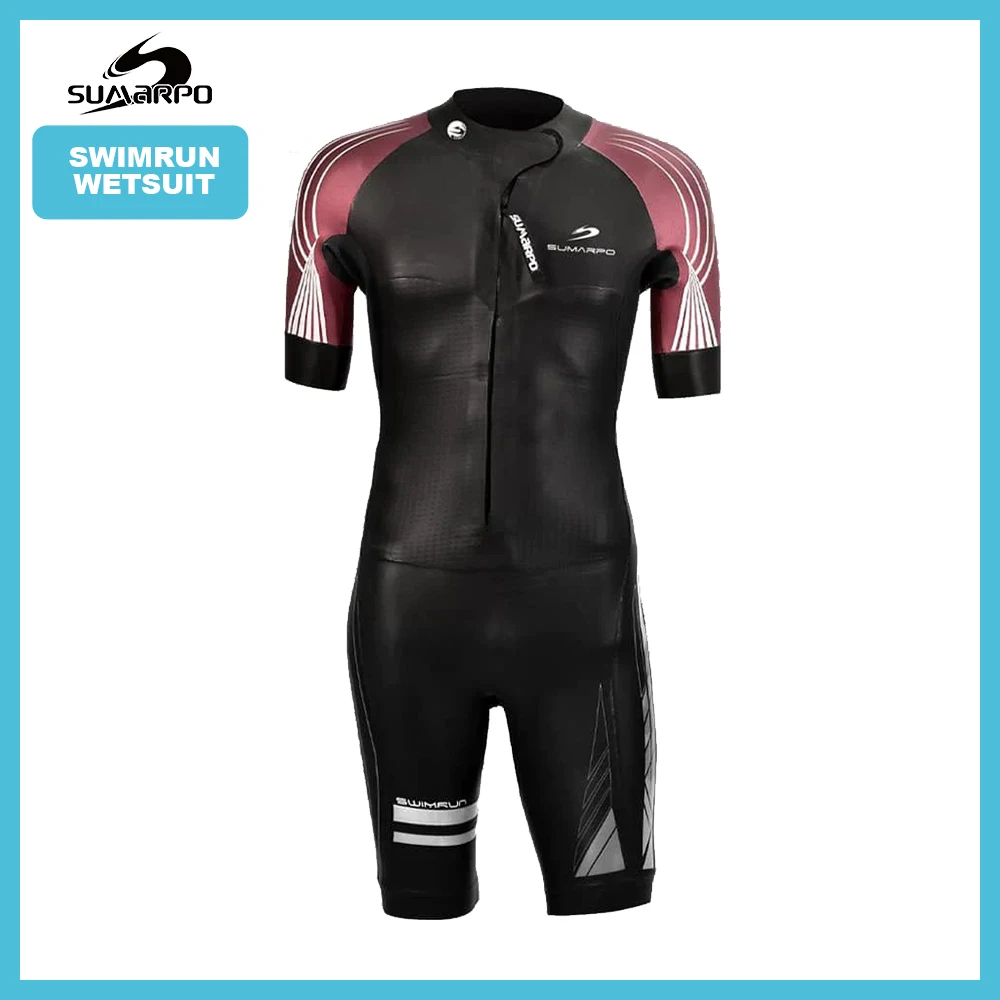 SUMARPO Swimrun Wetsuits for Men, Yamamoto Neoprene Shorty Wetsuits for Open Water Swimming