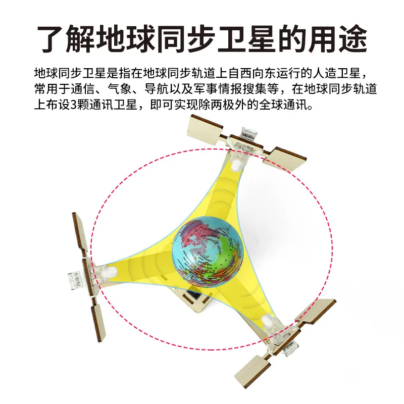 DIY Geosynchrones Satellitenmodell Dampf Lernspielzeug Experimentelle Materialien für Luft- und Raumfahrtwissenschaft G354