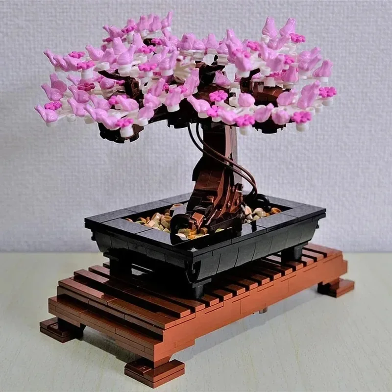 878 elementów kompatybilnych z 10281, model drzewka bonsai, bukiet kwiatów, klocki konstrukcyjne, rodzina roślin na biurko, roślina doniczkowa, prezent urodzinowy