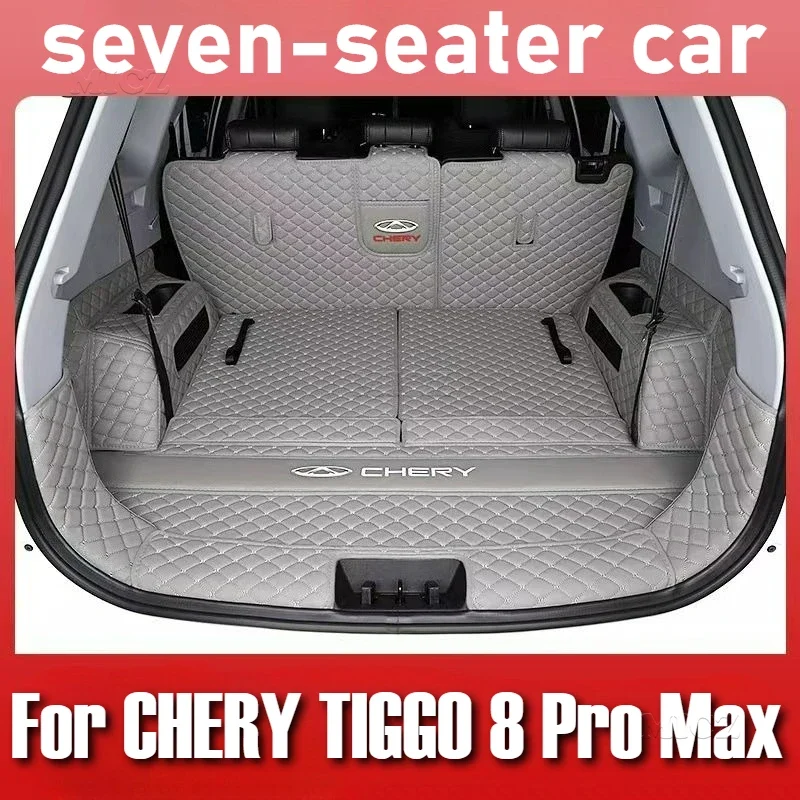 

For CHERY TIGGO 8 Pro Max 2023 2024 Seven-seater Car Trunk Mat Car Leather Waterproof Floor Mat Fully Surrounded