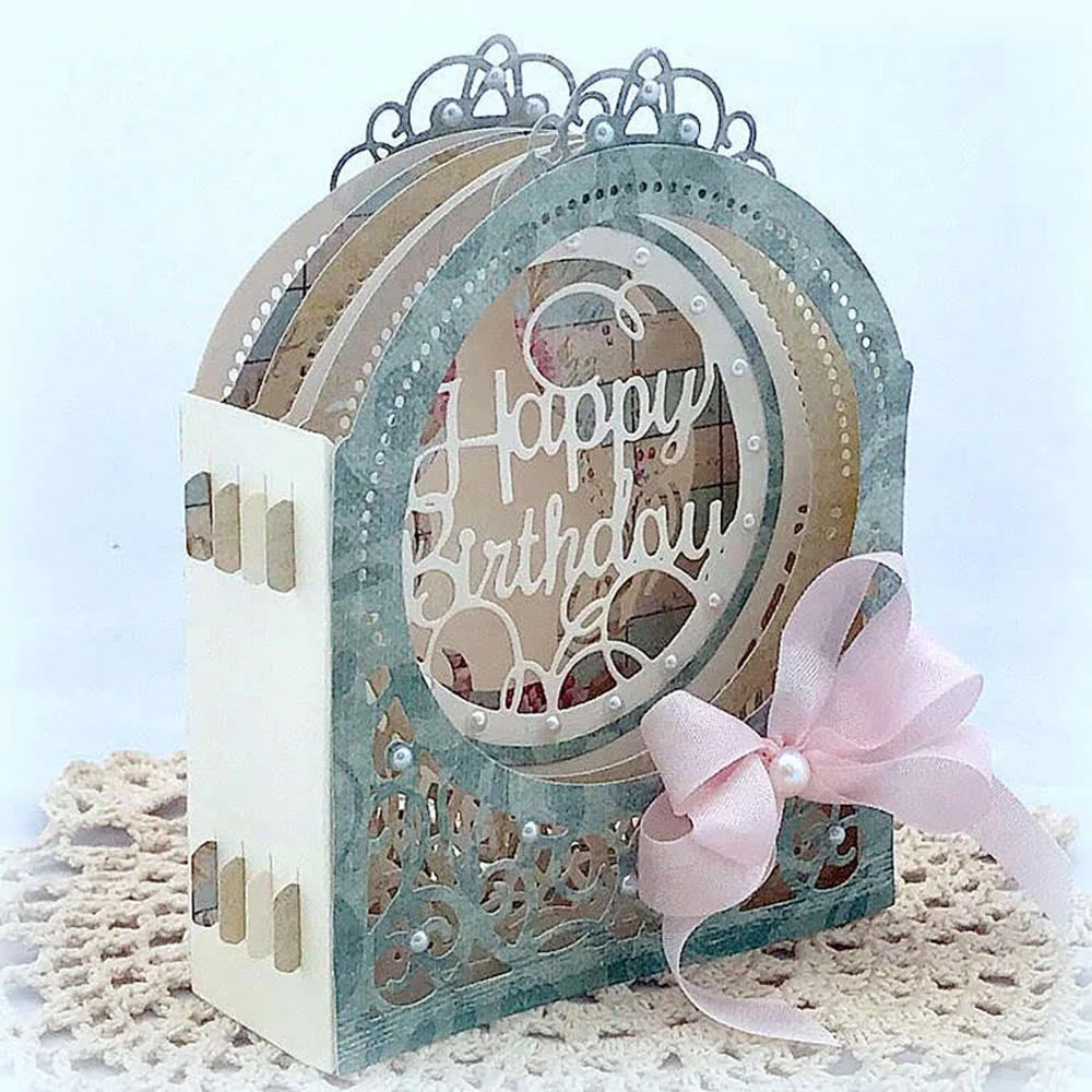 Lucky Goddess Metal Cutting Dies 3D Birthday Frame Diy Scrapbooking Photo Album Decorative Embossing Paper Card Crafts