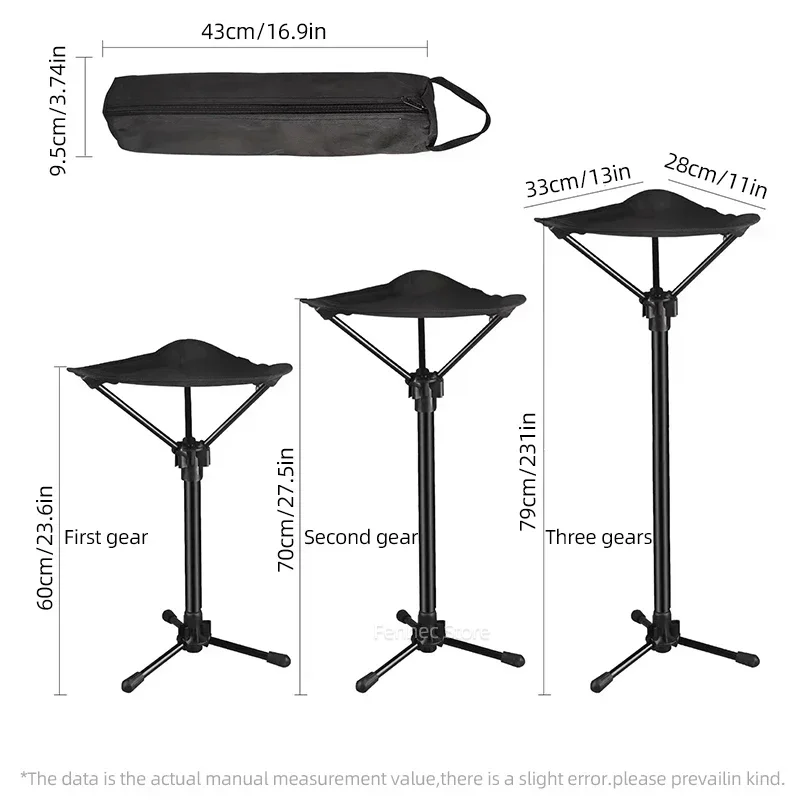 Triangle Stool Stool Mini Portable Outdoor Travel Queuing Camping Maza Fishing Chair Height adjustable Telescopic Beach Chair