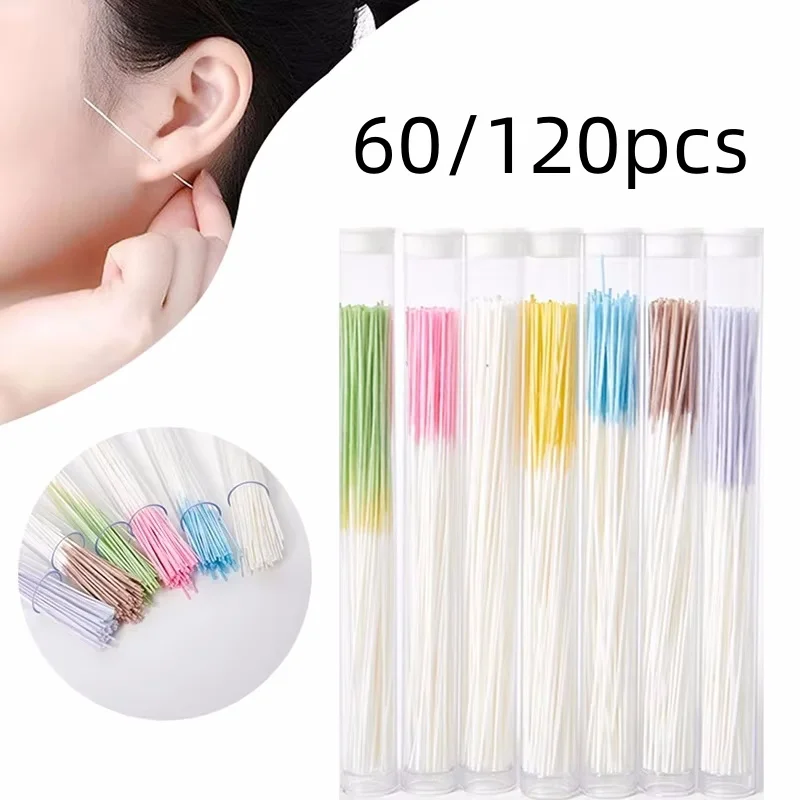 120/60pcs Ear Piercing Cleaning Effective Ear Hole Cleaner Tool Disposable Earrings Hole Clean Paper Line for Removing Dirt Odor