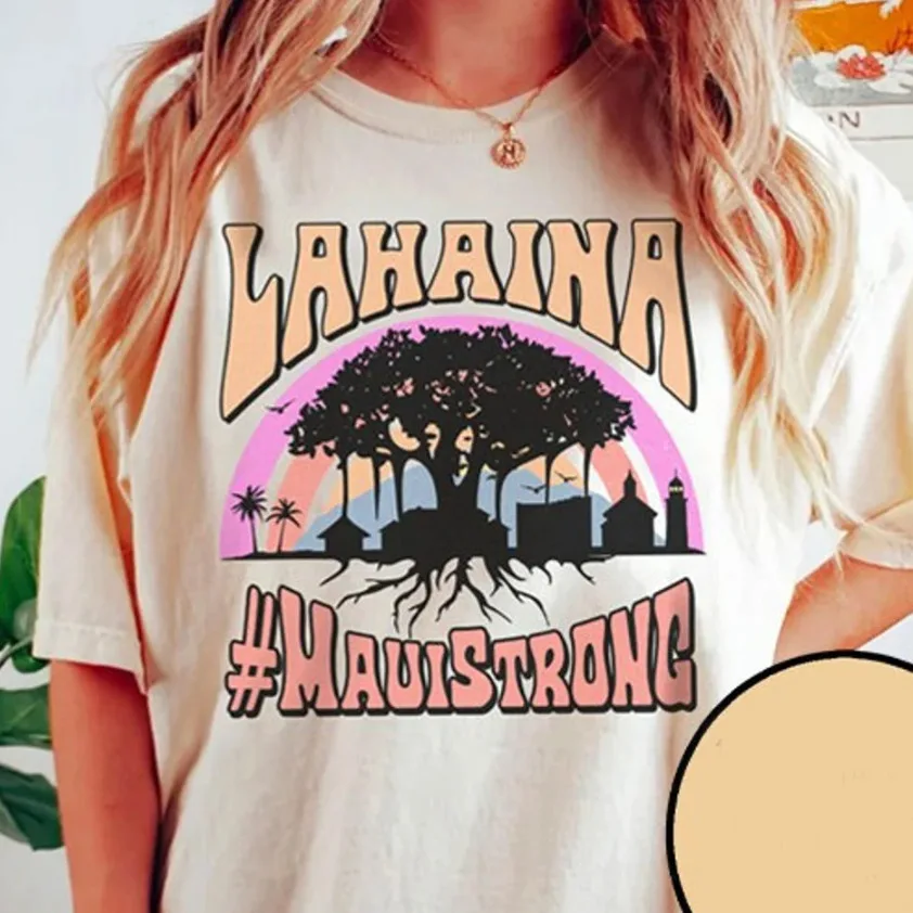 Maui Strong Shirt, Lahaina Banyan Tree T-Shirt, Maui Hawaii Shoreline Tshirt