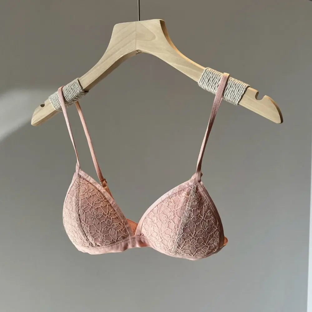 Comfortable Sweet Wireless Deep V Bra Shockproof Anti-sagging Underwear for Women Thin Lingerie Lace Push Up Bra Girls