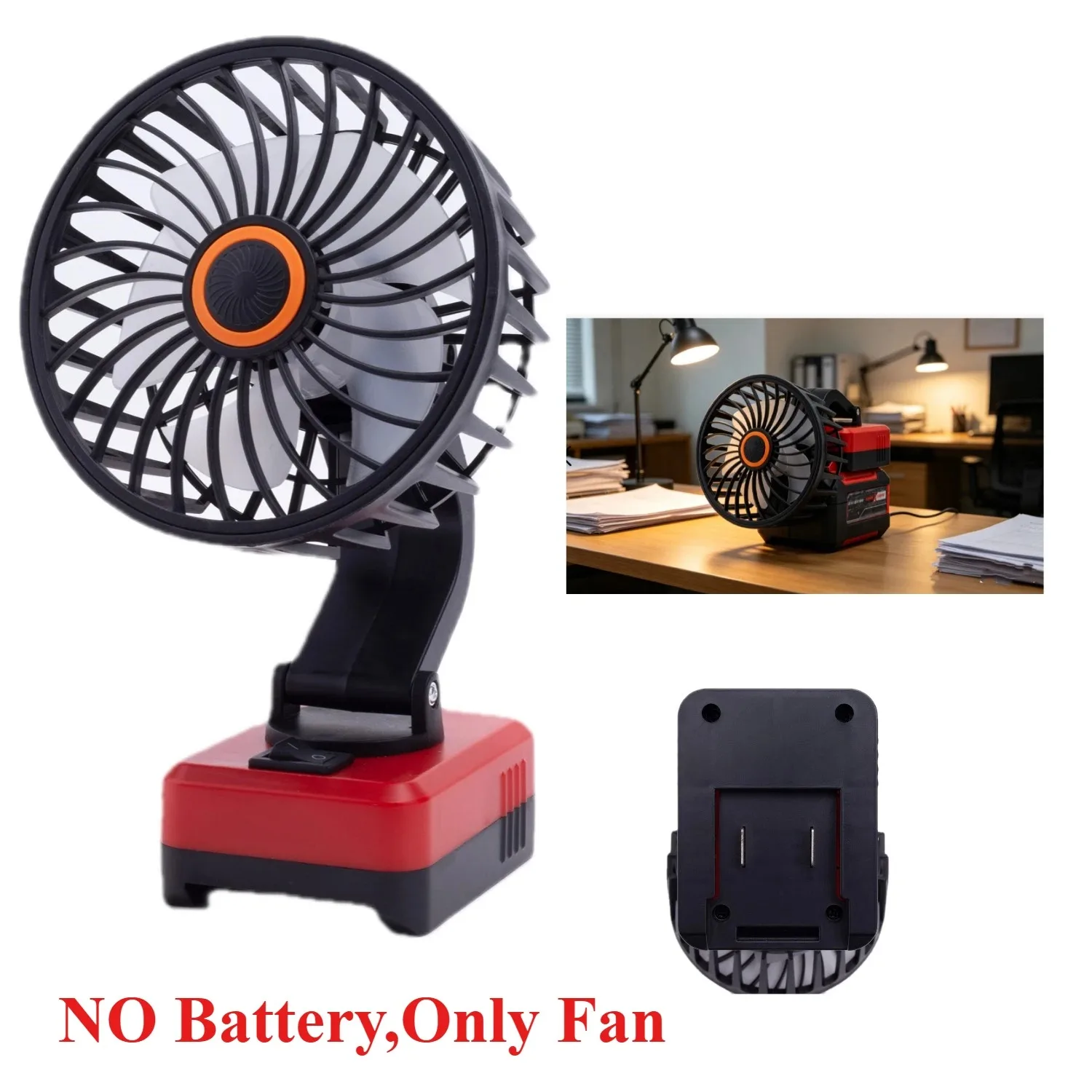 Portable Cordless Fan for Ozito 18V Li-Ion Battery Adapter, Bare Tool Wireless Fan for Workshop Working & Outdoor Field Use