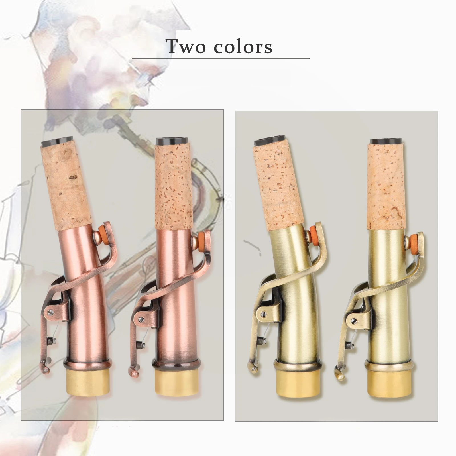

2 Pcs/Set Soprano Saxophone Neck Bend Straight Neck Woodwind Instruments Accessories Durable Saxophone Replacement Parts