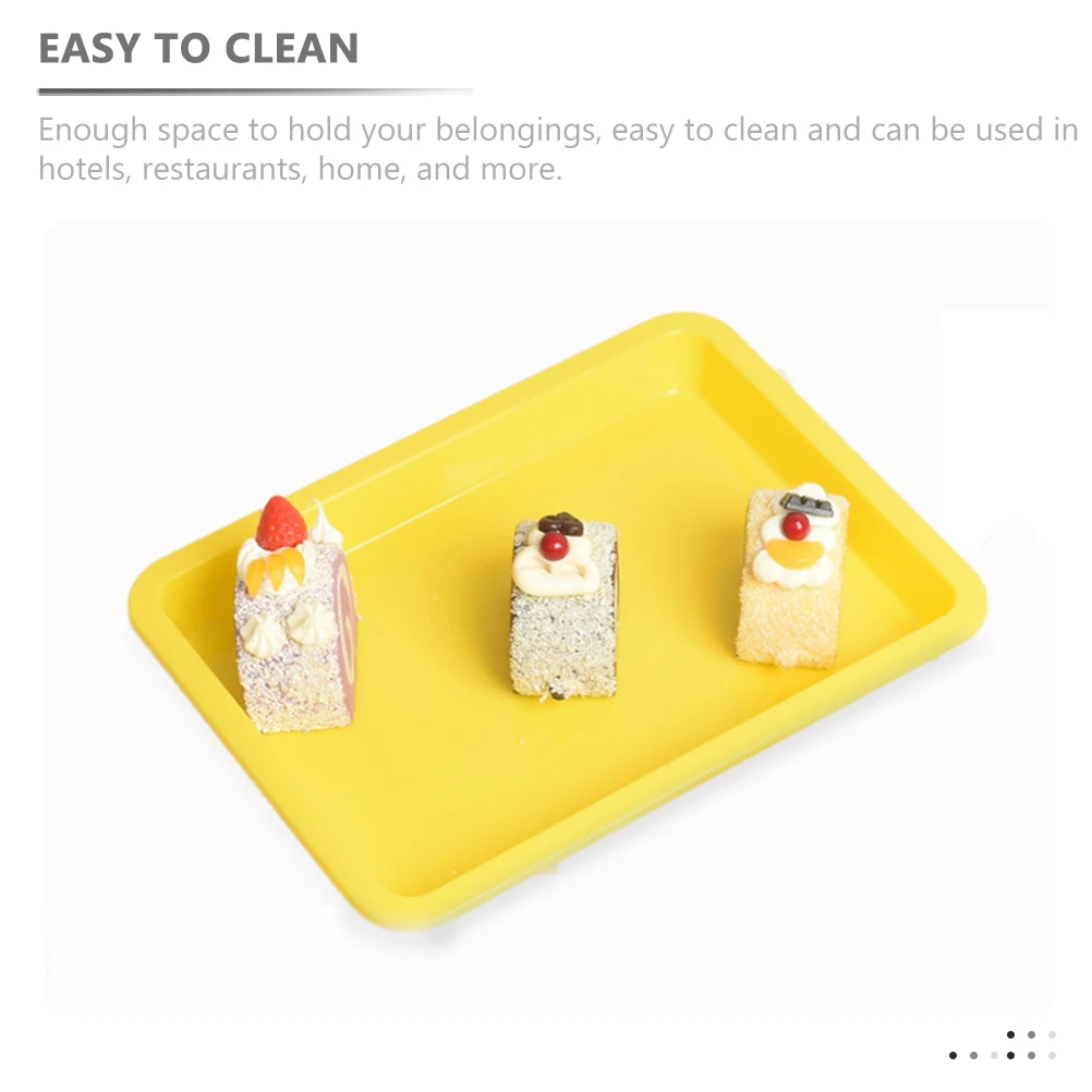 

5pcs Colorful Tray Rectangular Plastic Food Tray For Serving Snacks Dessert Fruit Bread Home Party Hotel Restaurant Craft Art