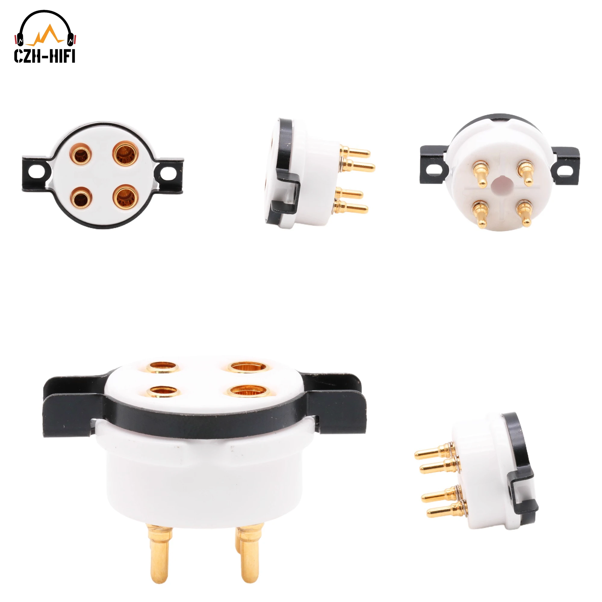 

1PC 4PIN TUBE SOCKET EIZZ High End Ceramic Gold Plated Copper VALVE BASE for 300B 2A3 811 5Z3 45 71A Vintage Audio Amplifier DIY