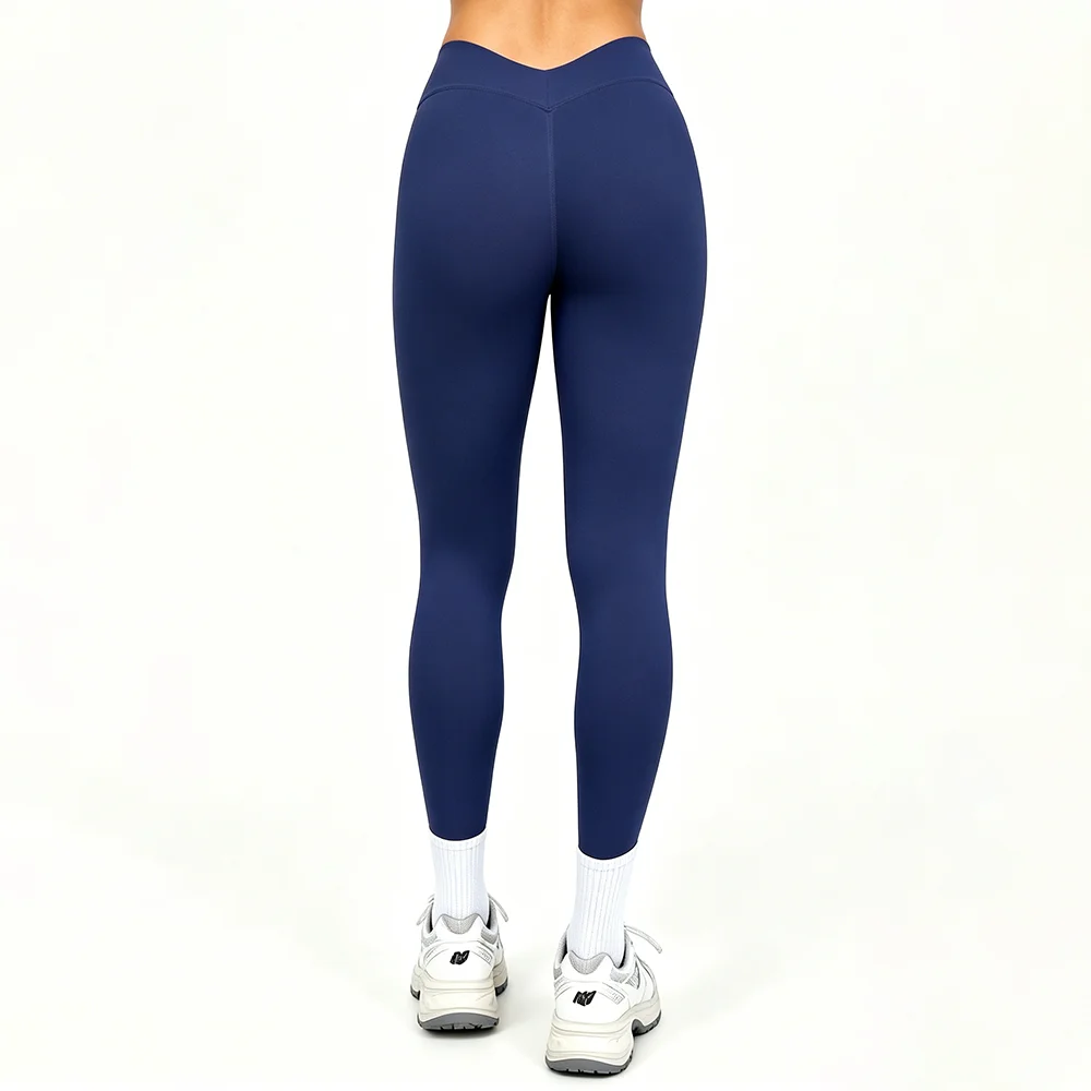 Bum Women V-Back Shaping Scrunch Butt Legging Seamless Yoga Pants Workout Gym Leggings Low Hips Waist Fitness Butt Lifting Tight
