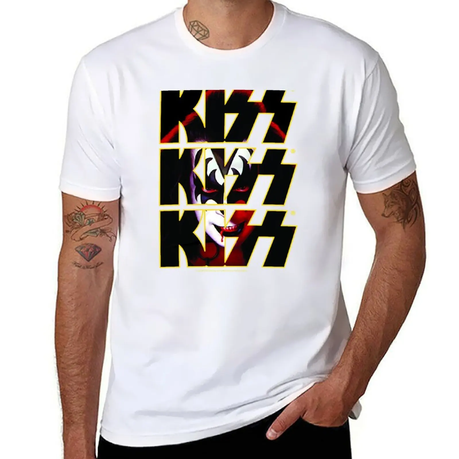 

KISS Band Triple Logo Demon Design T-Shirt anime tshirt t shirt for man T-Shirt