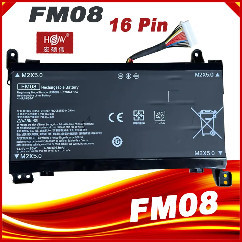 FM08 Laptop Battery FM08XL For HP Omen 17-an014ng HSTNN-LB8B 922753-421 922977-855 12PIN 16 PIN or  12 Pin