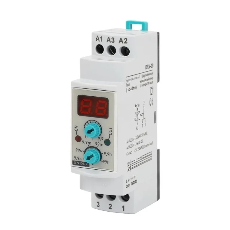 Din Rail Time Delay Relay DRV-08 Series Digital Timer Relay