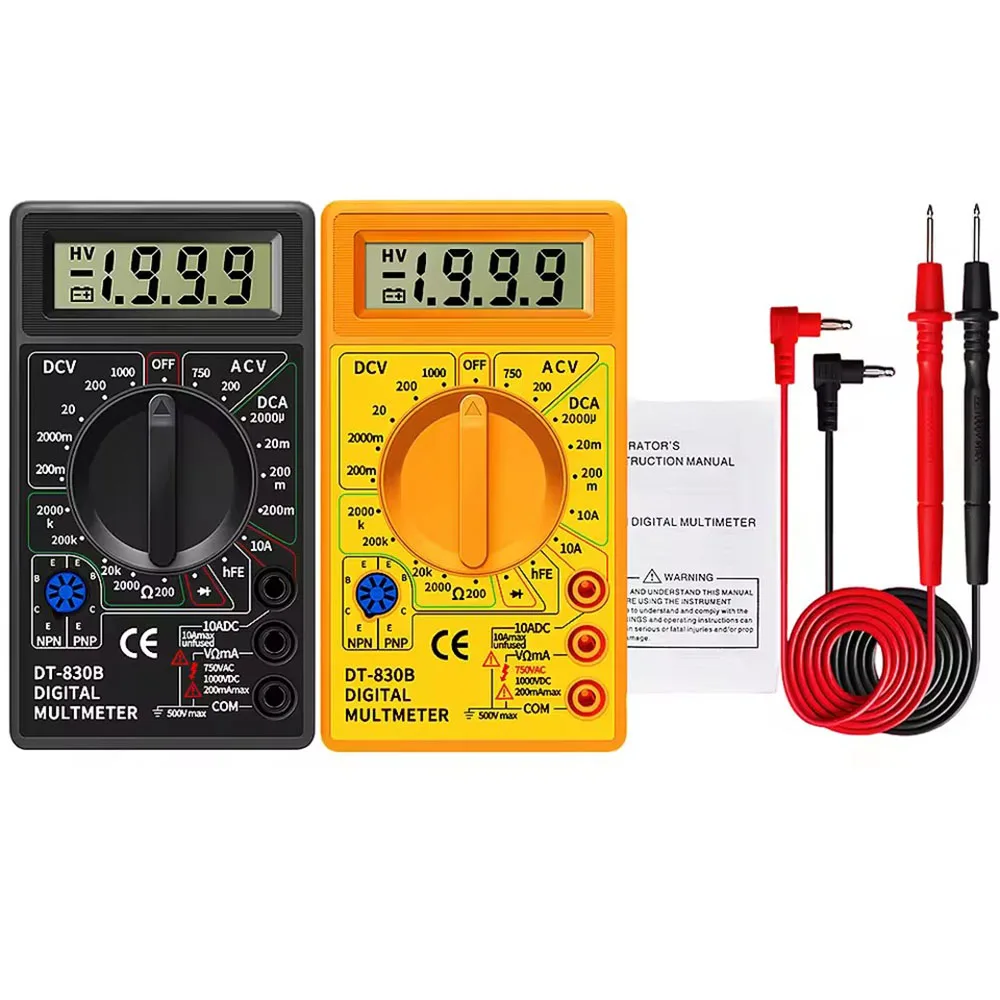 DT830B Handheld Multimeter, Ammeter, Multifunctional Digital Voltmeter, Professional Electrician Tool, Inductance Ohmmeter Tool