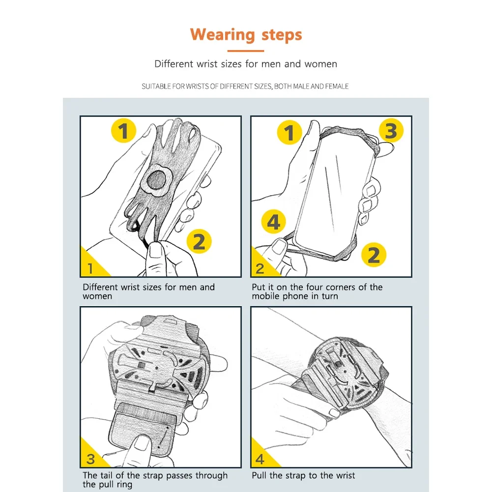 حامل هاتف للركض وركوب الدراجات ، سوار قابل للارتداء ، علبة سوار قابلة للتعديل ، درجة دوران ، 1-6 #3