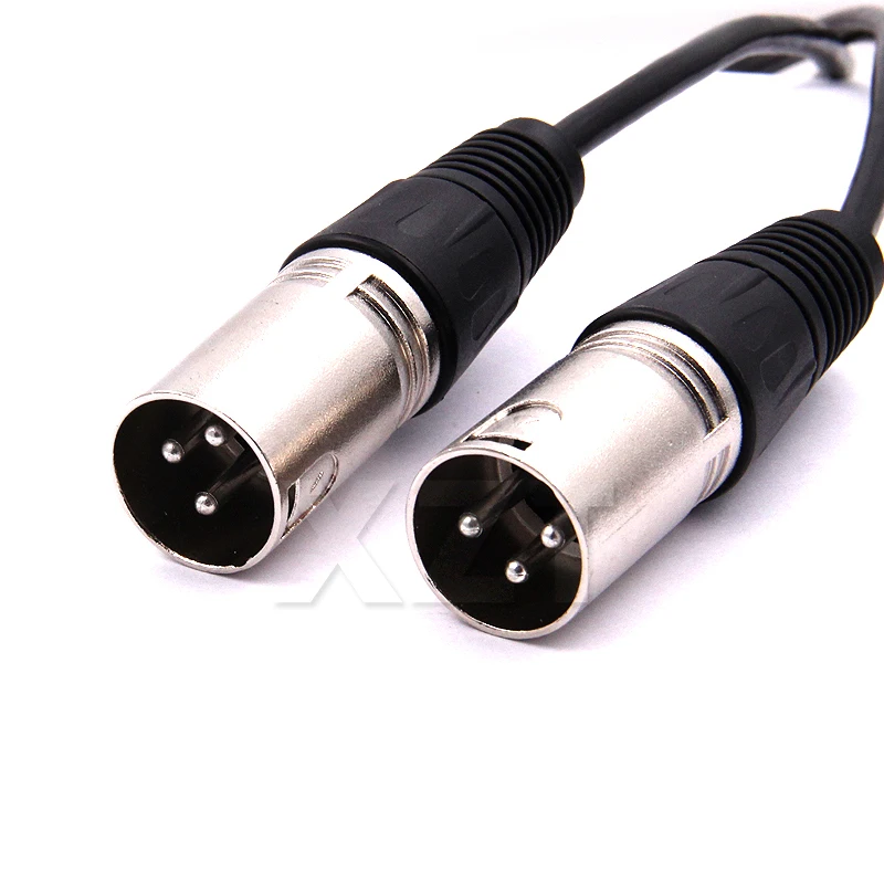 3Pin XLR Female Jack to Dual 2 Male Plug Y Splitter 30cm Adapter Cable Wire for Amplifier Speaker Headphone Mixer