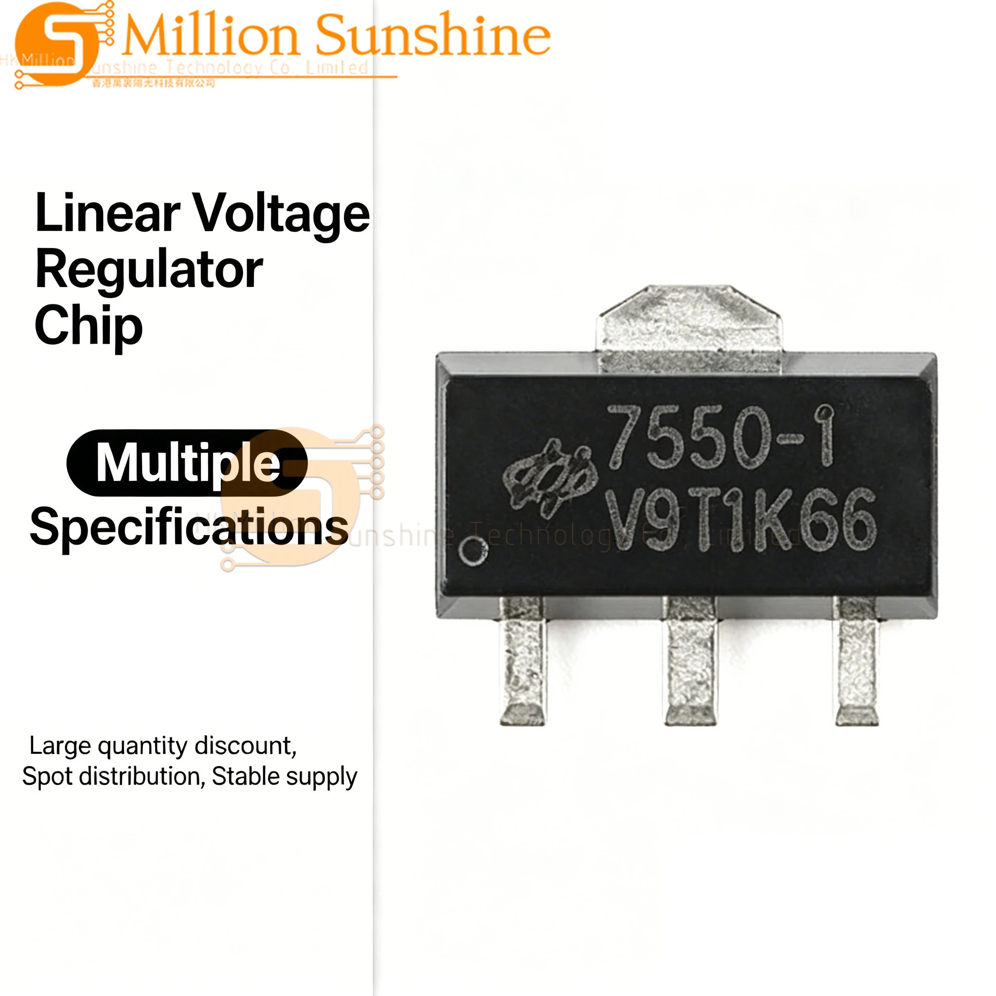 200PCS HT7833 HT7550-7 HT7550-3 HT7550-2 HT7550-1 HT7333-A HT7133-1 HT7050A-1 HT7044A-1 HT7027A-1 LDO Voltage Regulator SOT-89