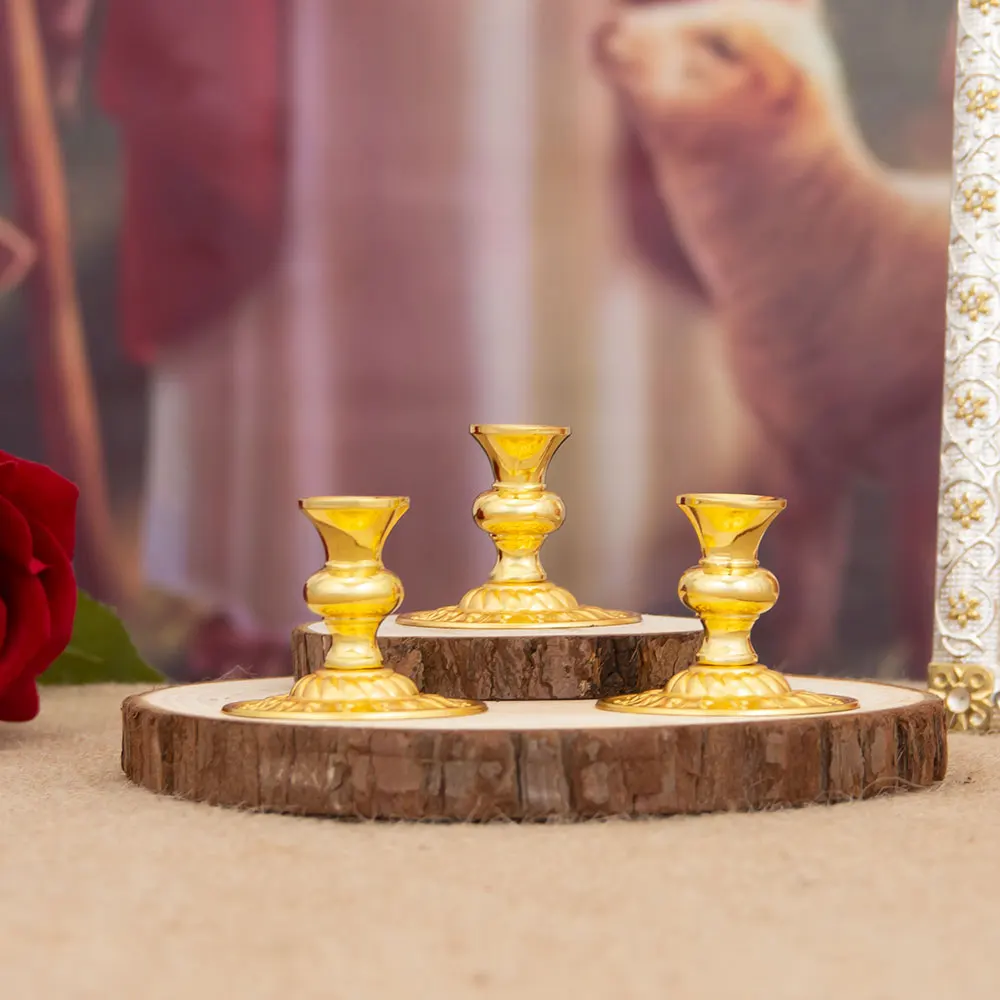 حامل شموع أرثوذكسية، حامل شموع ديكور ديني ذهبي، مصنوع من سبائك الزنك لرسومات الكنيسة والديكور الروحي المنزلي