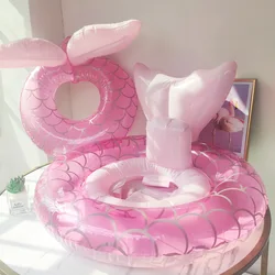 Children Inflatable Swimming Ring Mermaid Floating Bed Floating Ring Baby Seat Girl Swim Sport Accessories Summer Pool Party Toy