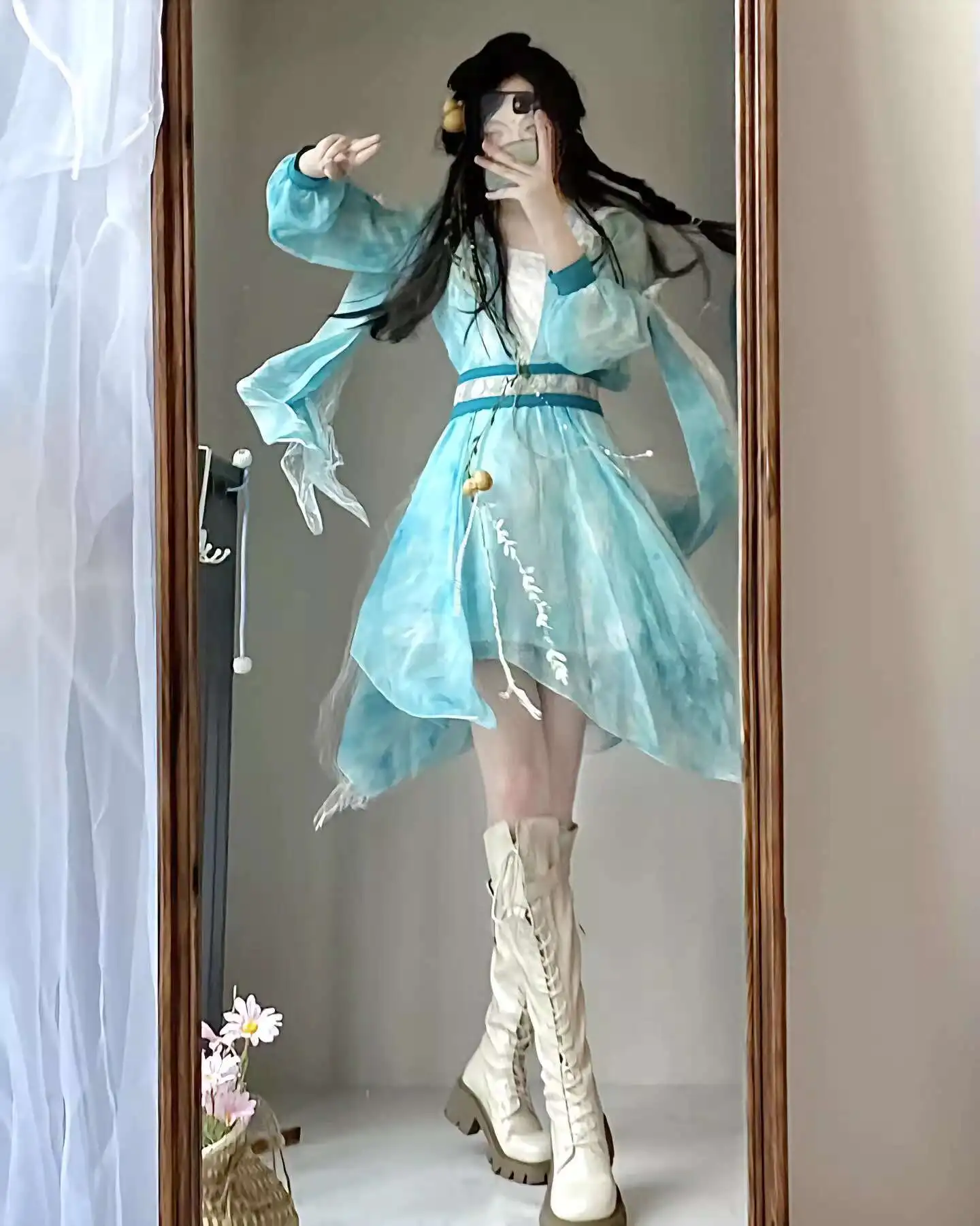 

New Fiesta Carnival Halloween Cos Cosplay Hanfu Womens fashion Retro China Wuxia Ancient Costume Improve Han Elements Suit