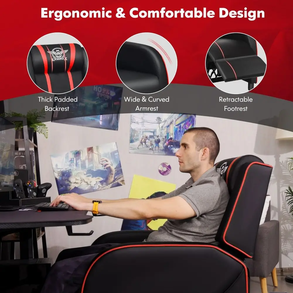 and Tall Office Chair, Executive Ergonomic Computer Gaming Chair with Foot Rest, Flip Armrests for Pets amp Extra Space, Crysta view 6