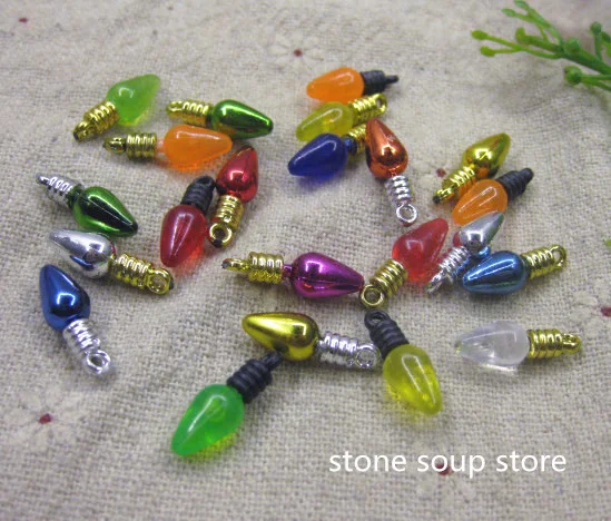 50pcs Colorful Mini Plated Lights NOT LIGHT Lamp Bulb Diy Bracelet decoration Christmas ornament Art craft 0.6*1.7cm