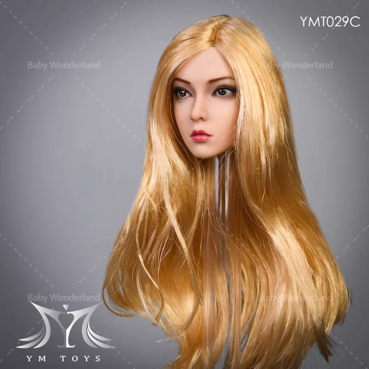 YMTOYS YMT029 1/6 مقياس أنثى الأزرق البني عيون قزم فتاة رئيس منحوتة نموذج صالح 12 '' Suntan الجندي عمل الشكل دمى الجسم