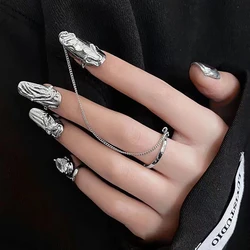Fashion chain Ring Women's open adjustable ring tail ring Party trend jewelry accessories