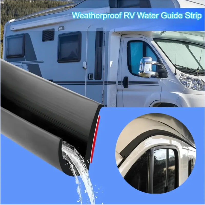 3m/118.11in Waterproof RV Gutter - Self-Adhesive J-Shaped Drip Tray, Suitable for RVs, Reduces Floods and Improves Roof Drainage