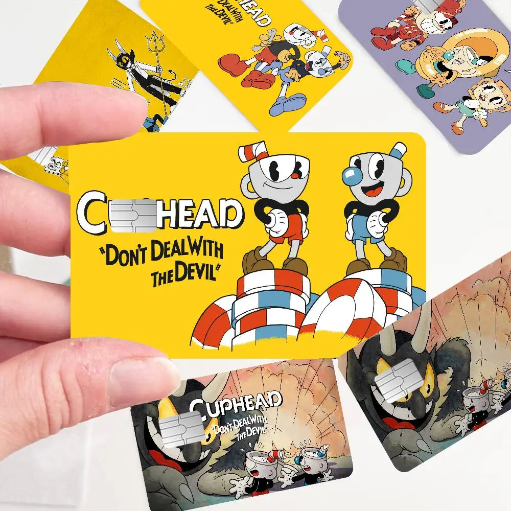 Game C-Cupheads and M-Mugmans Anmie Sticker Film Skin Cover for Credit Card Debit Bank Card Front