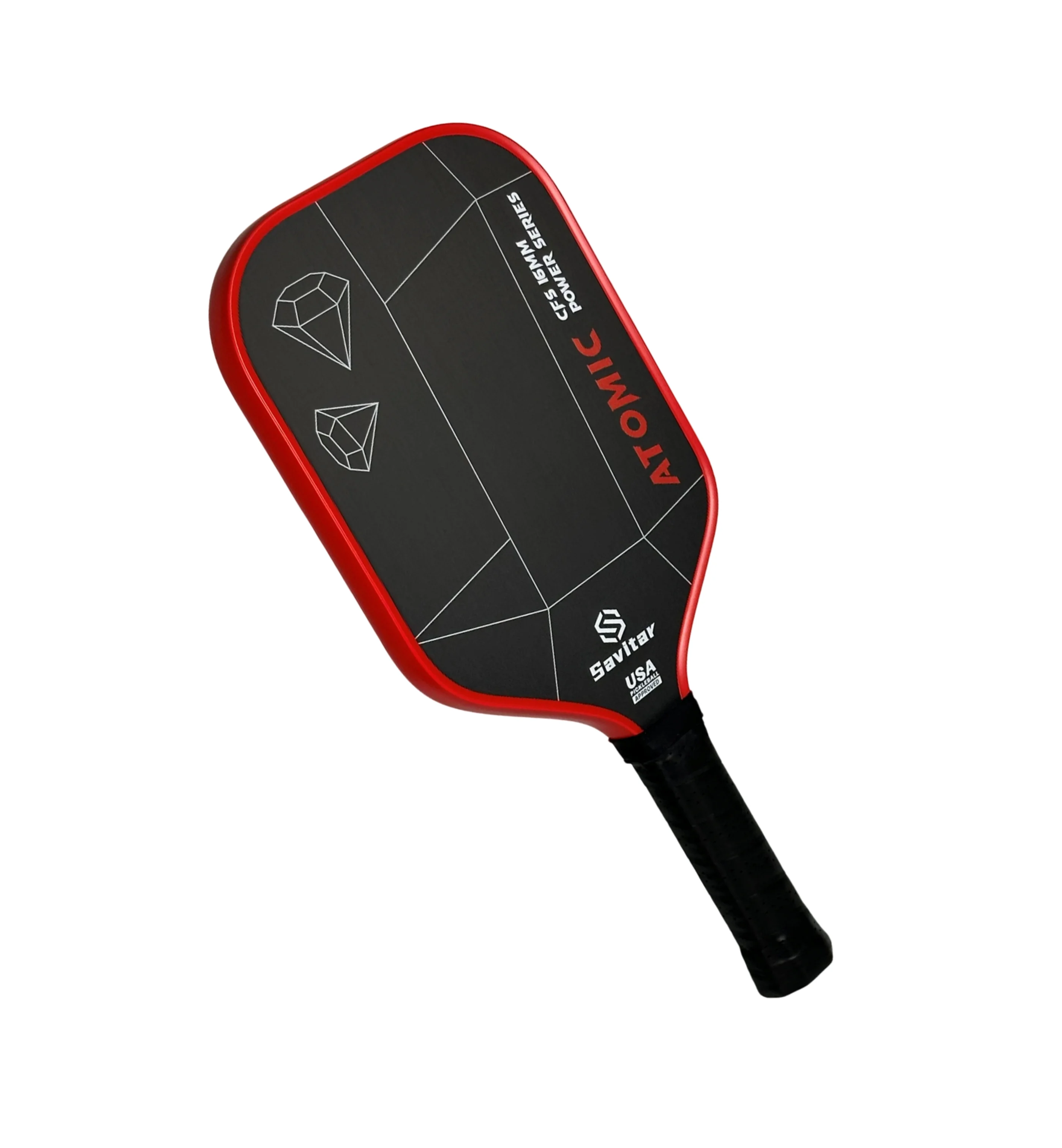 Paleta de Pickleball de fibra de carbono SAVITAR-ATOMIC T700, superficie de fricción de carbono, polímero, núcleo de panal, potencia mejorada, giro y Control