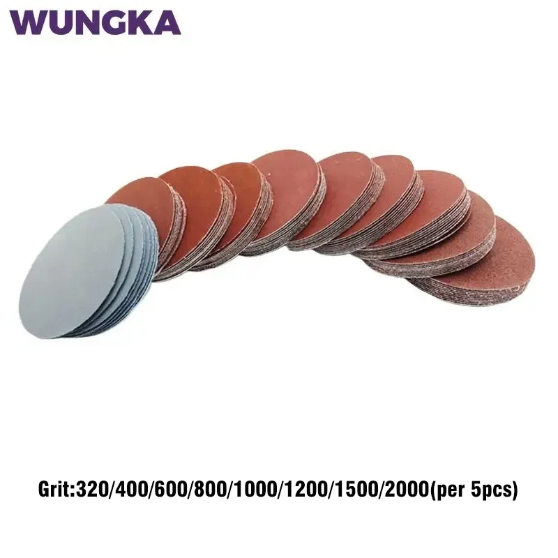 

40pcs/Set 3 Inch/75mm Sandpaper Discs Grit 320/400/600/800/1000/1200/1500/2000 Hook And Loop Sanding Papers