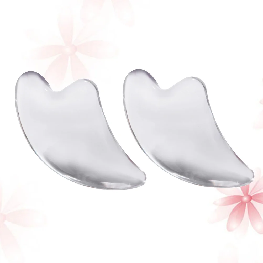 

2Pcs Transparent Gua Sha Massage Tool Resin Scraping Plate Safe for Face Neck Eye Shoulder Beauty Salon Use Gua Sha Board
