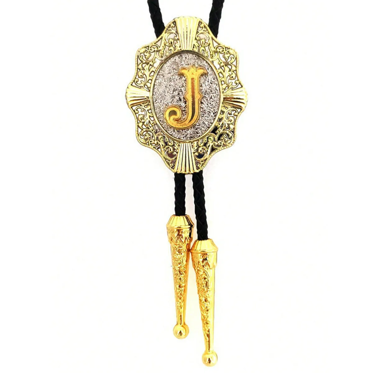 

Sue Che Retro English Name Letter A-Z Golden Bolo Tie Men's Fashion Accessory