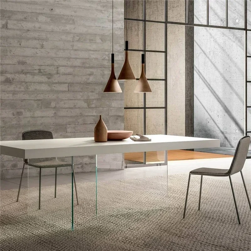 

Nordic Simple Acrylic Hanging Dining Table Modern Minimalist Designer Creative Log Workbench Large Board