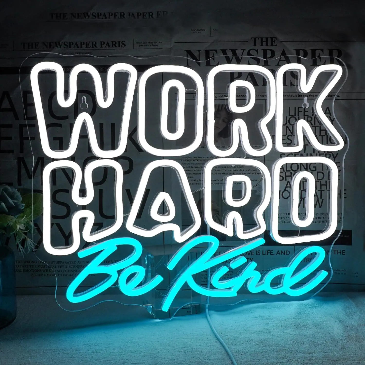 

Работа в порядке, будь добрым, неоновая вывеска, вывески с регулируемой яркостью для декора стен для офиса, кабинета, классной комнаты, спальни, украшения конференц-зала