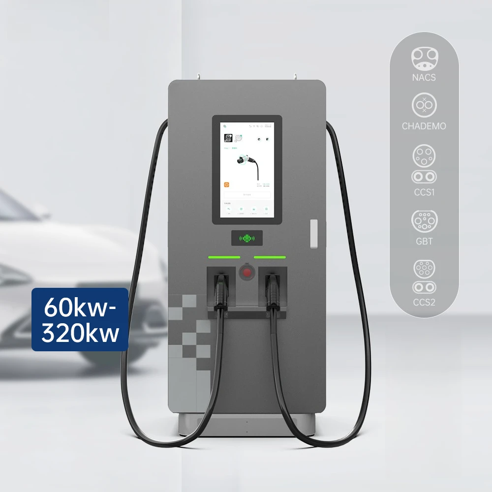 60kW DC Fast Charger CCS2 Dual Plug Floor Mounted Charging Station Reliable Performance Smart APP 4G WiFi RFID OCPP 1.6J Pile
