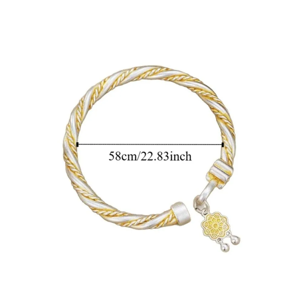 العتيقة النمط الصيني سوار رائعة أنيقة سوار مفتوح النمط التقليدي قابل للتعديل العجين المقلي التقلبات سوار